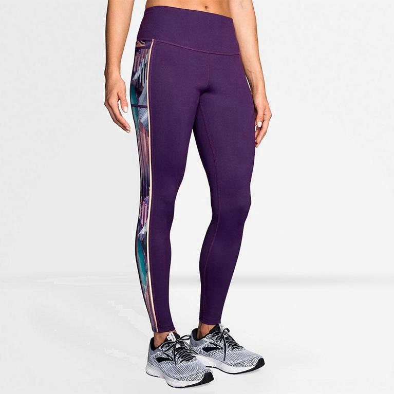 Brooks Greenlight Women's Running Leggings UK Outlet - Purple (SRDMP0245)